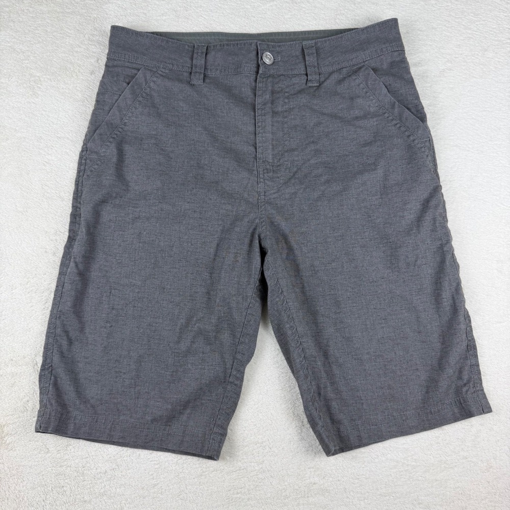 Men's Furrow Heathered Gray Casual‎ Chino Shorts Flat Front Button Zip Mens 30